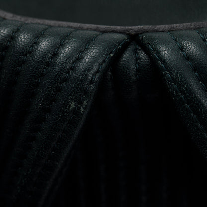 Burberry Green Pleated Stitched Leather Rosaville Bowling Bag