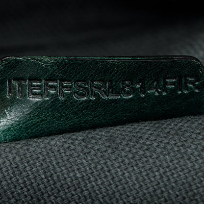 Burberry Green Pleated Stitched Leather Rosaville Bowling Bag