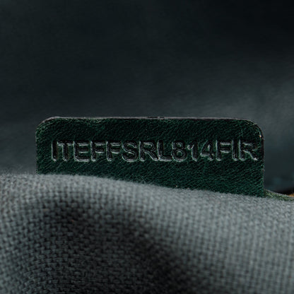 Burberry Green Pleated Stitched Leather Rosaville Bowling Bag