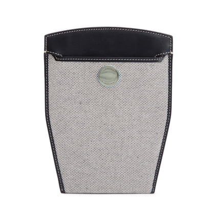 Burberry Grey Canvas Black Leather Mini Society Phone Holder Crossbody