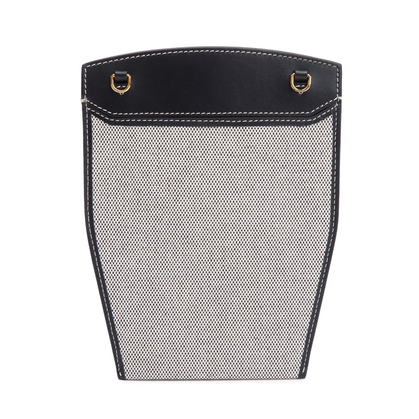 Burberry Grey Canvas Black Leather Mini Society Phone Holder Crossbody