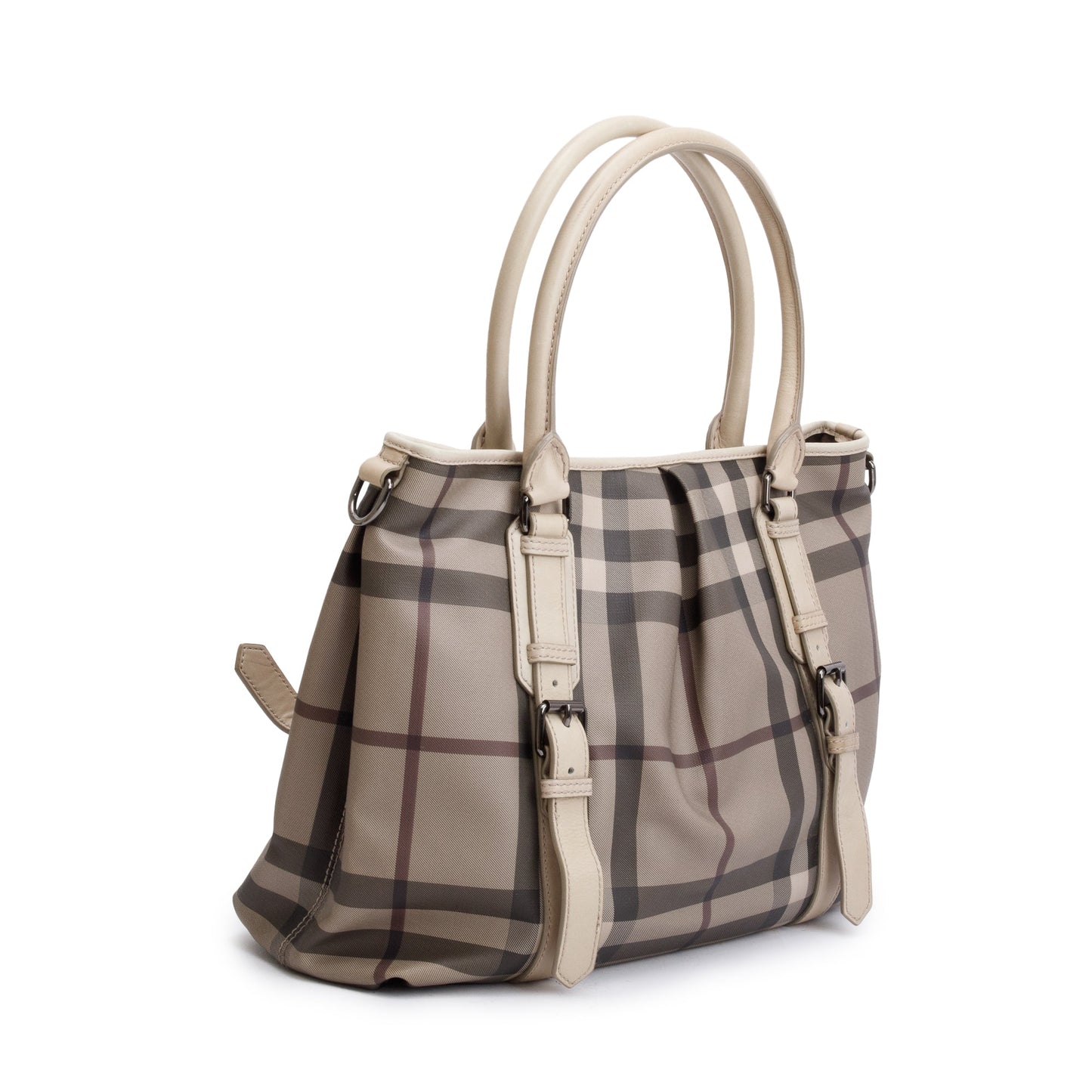 Burberry Grey Smoke Checked Medium Northfield Tote