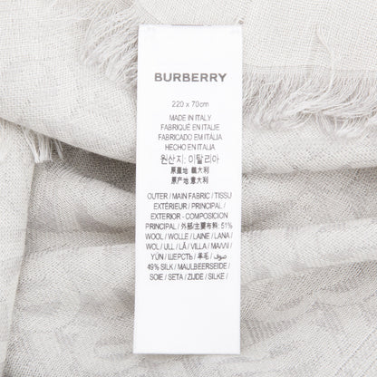Burberry Grey TB Print Silk Wool Scarf