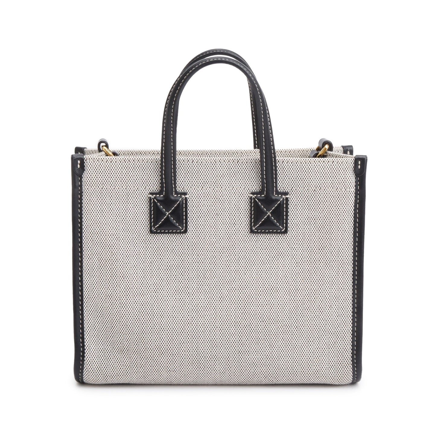 Burberry Greyl Canvas and Black Leather Trim Mini Freya Tote Bag