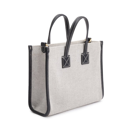 Burberry Greyl Canvas and Black Leather Trim Mini Freya Tote Bag