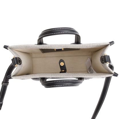 Burberry Greyl Canvas and Black Leather Trim Mini Freya Tote Bag