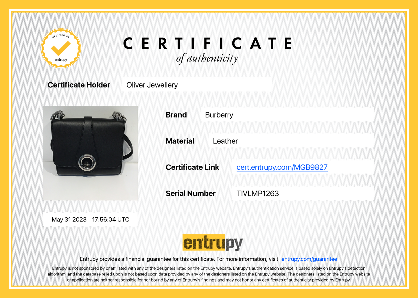 Burberry Grommet Detail Chain Crossbody Bag