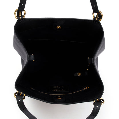 Burberry Haymarket Check Black Leather Canterbury Tote