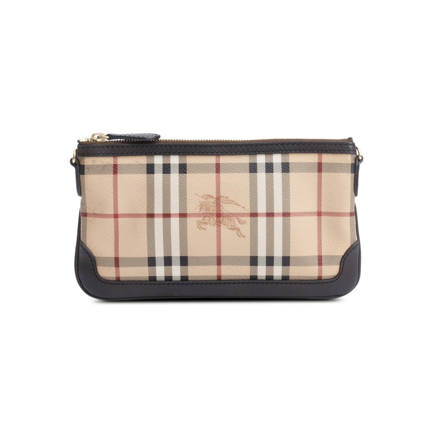 Burberry Haymarket Check Brown Small Peyton Crossbody Bag