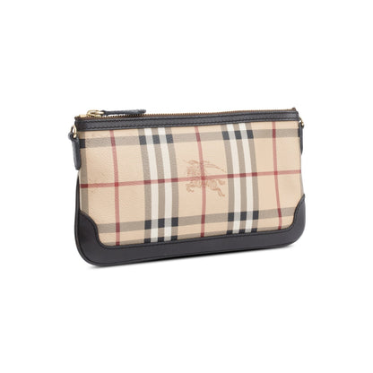 Burberry Haymarket Check Brown Small Peyton Crossbody Bag