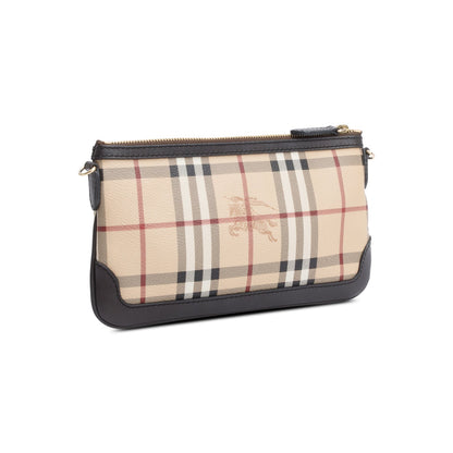Burberry Haymarket Check Brown Small Peyton Crossbody Bag