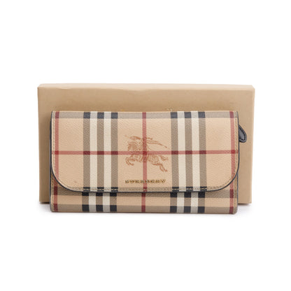 Burberry Haymarket Check Coated Canvas Harris Long Wallet