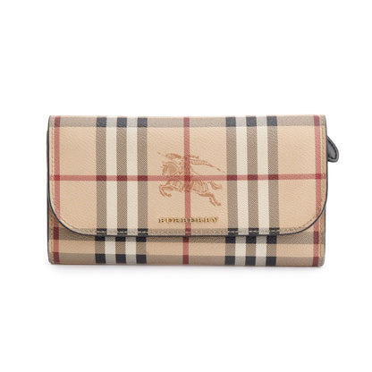 Burberry Haymarket Check Coated Canvas Harris Long Wallet