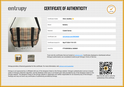 Burberry Haymarket Check Coated Canvas Messenger Bag