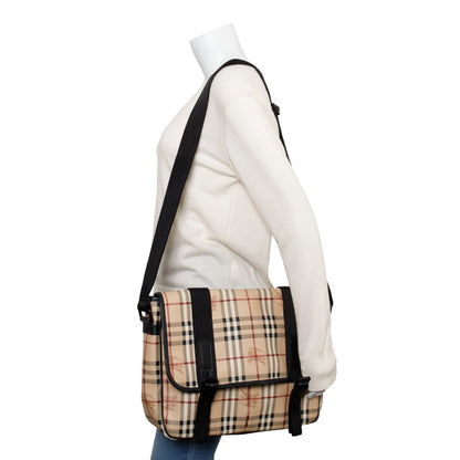 Burberry Haymarket Check Coated Canvas Messenger Bag