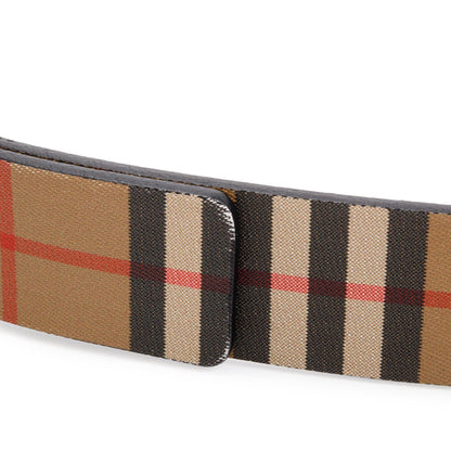 Burberry Haymarket Check and Leather Belt
