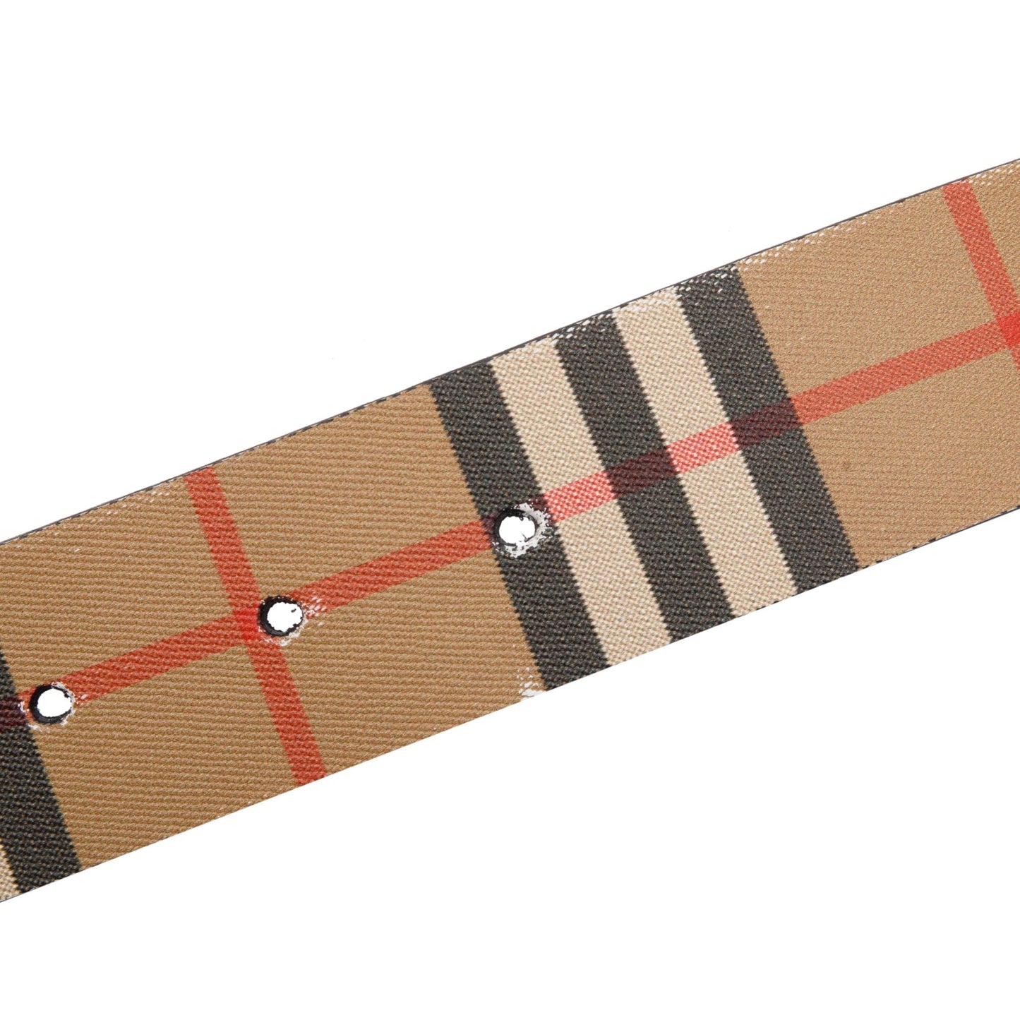 Burberry Haymarket Check and Leather Belt