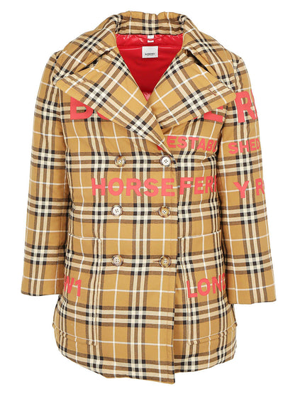 Burberry Horseferry Print Vintage Check Down Coat