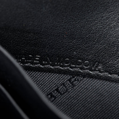 Burberry House Check Black Calfskin Leather Henley Wallet on Chain