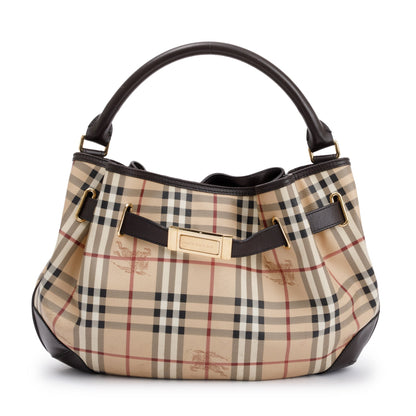 Burberry House Check Canvas Medium Willenmore Hobo Bag