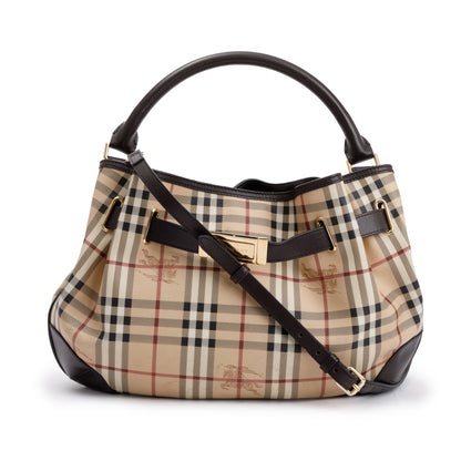 Burberry House Check Canvas Medium Willenmore Hobo Bag