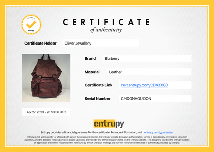 Burberry Large Burgundy Leather Rucksack Backpack