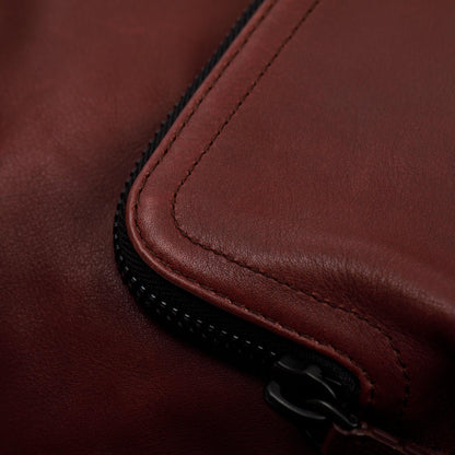 Burberry Large Burgundy Leather Rucksack Backpack