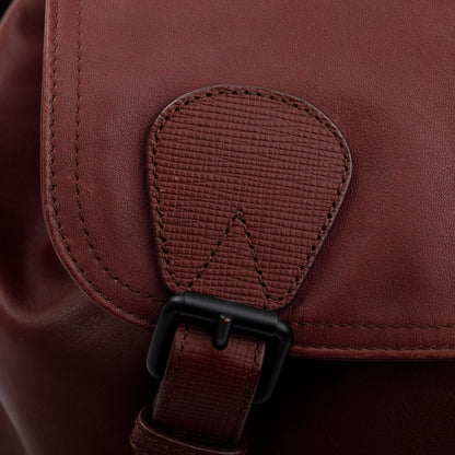 Burberry Large Burgundy Leather Rucksack Backpack