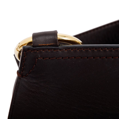 Burberry Large Leather & Haymarket Check Bridle Saddle Bag
