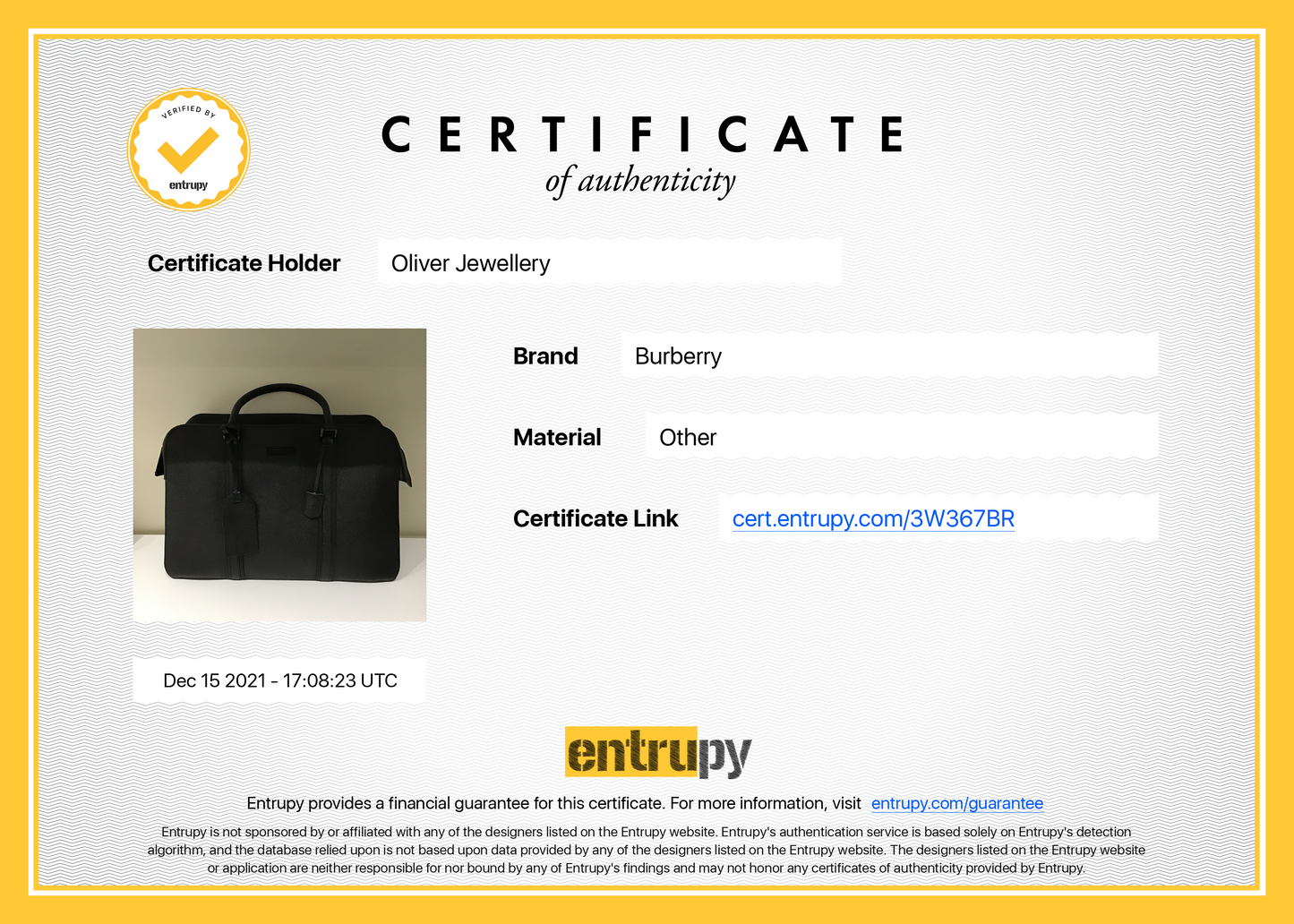 Burberry Large Textured Leather Briefcase