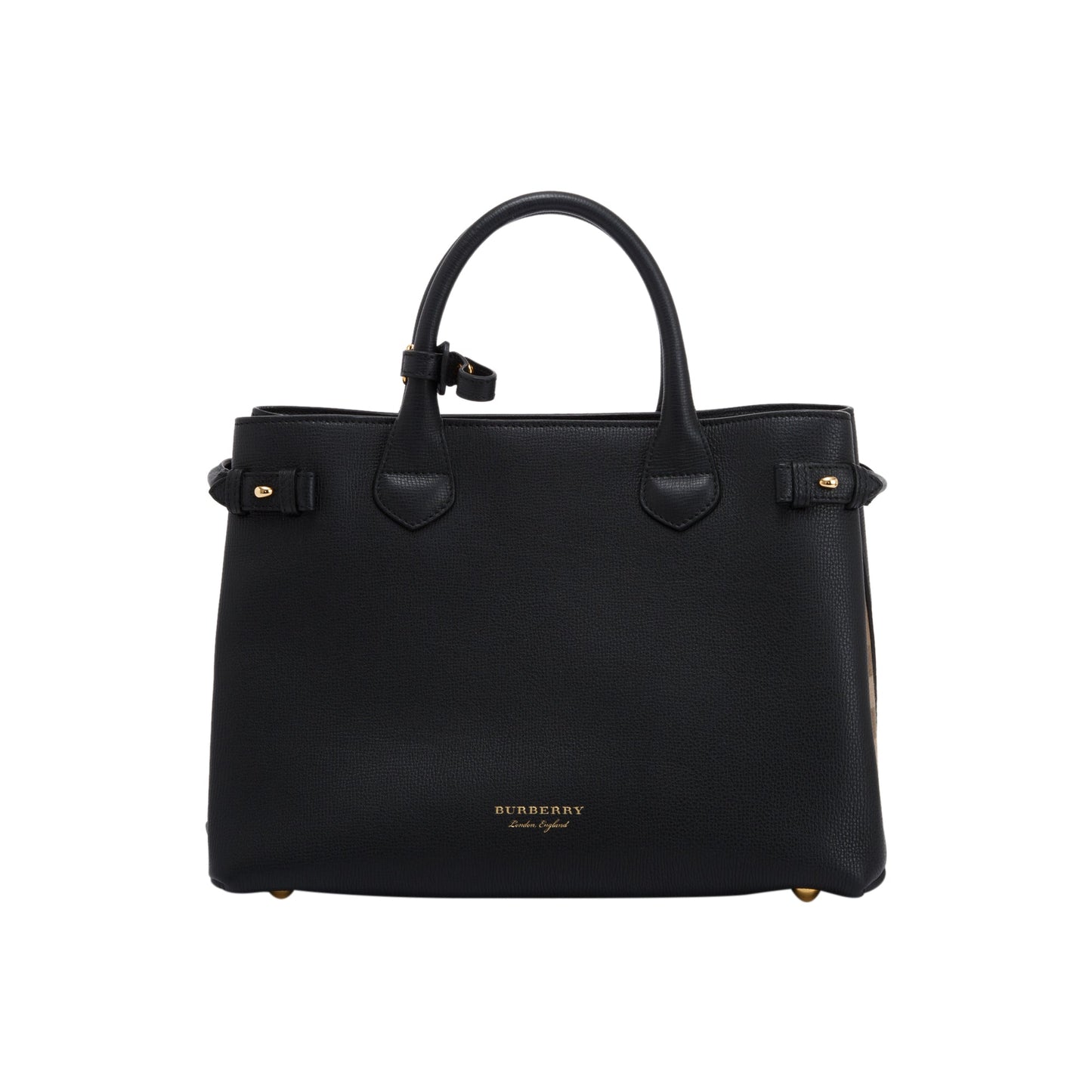 Burberry Leather & House Check Medium Banner Tote