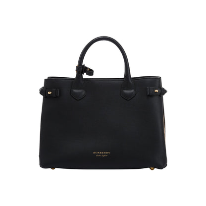 Burberry Leather & House Check Medium Banner Tote