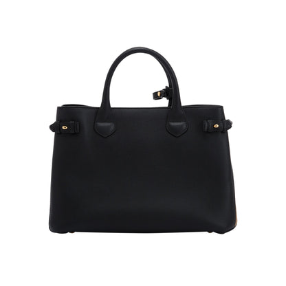Burberry Leather & House Check Medium Banner Tote