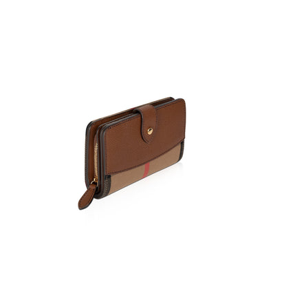Burberry Leather Trim House Check Hampstead Tab Wallet