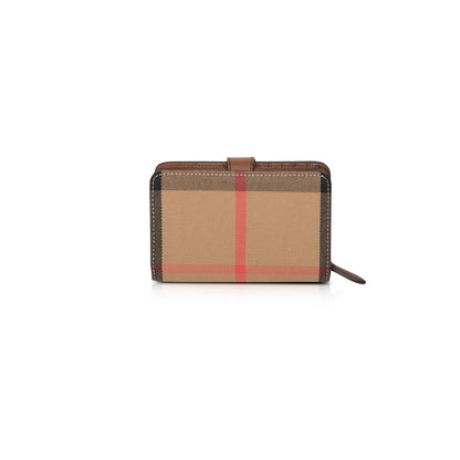 Burberry Leather Trim House Check Hampstead Tab Wallet