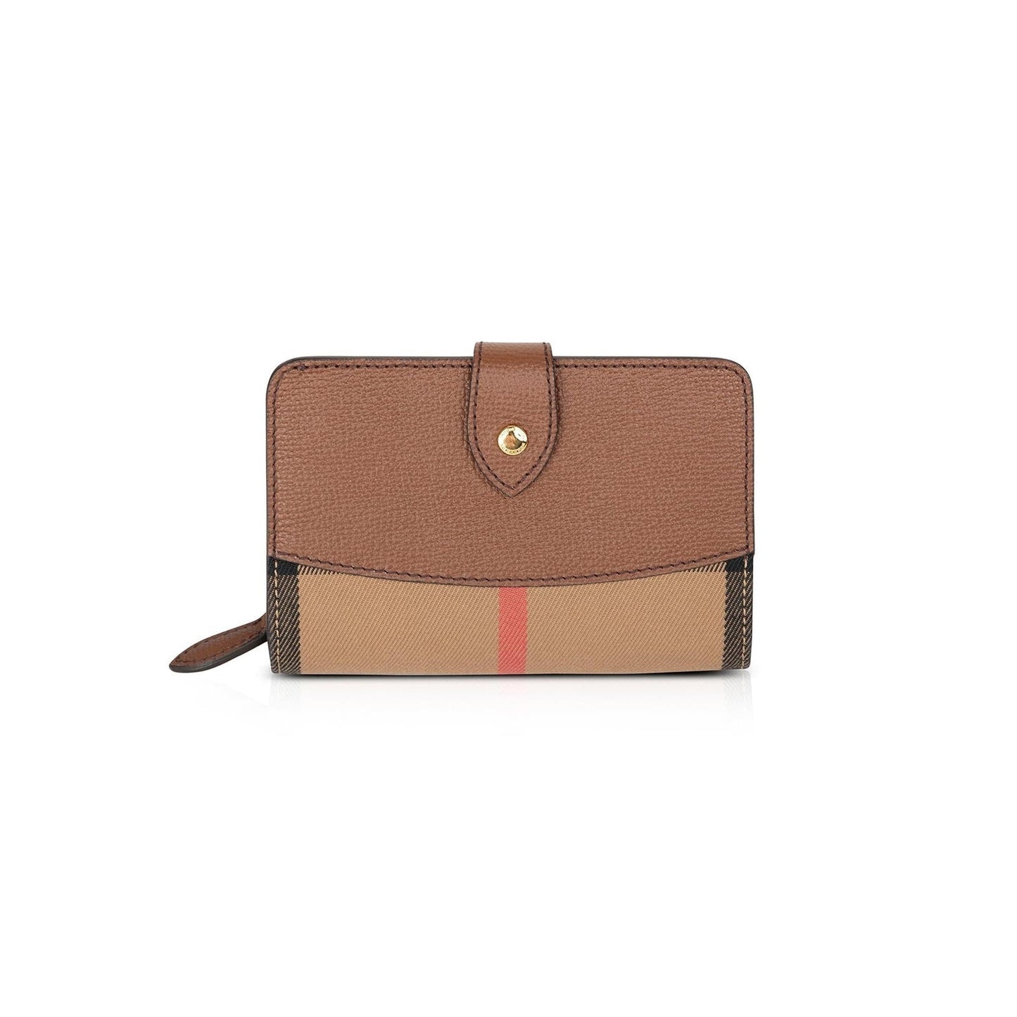 Burberry Leather Trim House Check Hampstead Tab Wallet
