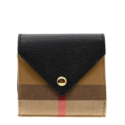 BURBERRY LILA VINTAGE CHECK TRI-FOLD COMPACT WALLET