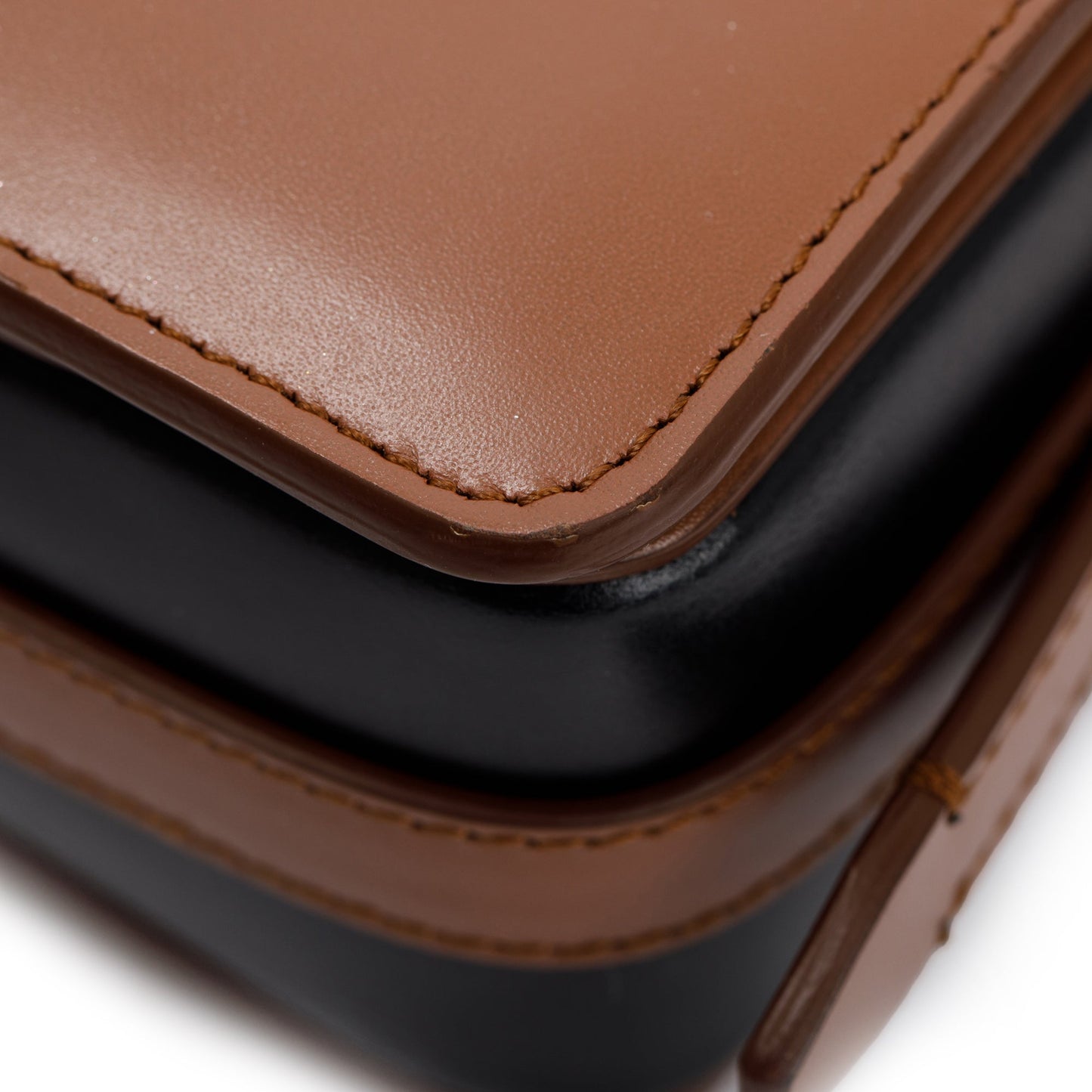 Burberry Malt Brown & Black Calfskin Leather Small Grace Bag