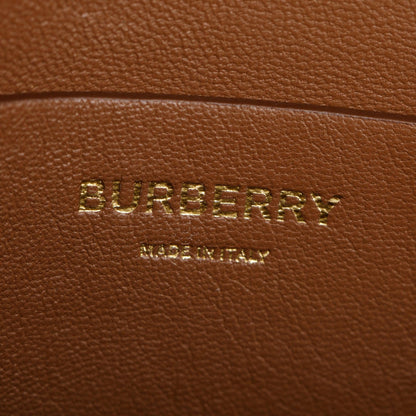 Burberry Malt Brown & Black Calfskin Leather Small Grace Bag