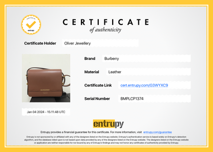 Burberry Malt Brown & Black Calfskin Leather Small Grace Bag