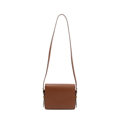 Burberry Malt Brown & Black Calfskin Leather Small Grace Bag
