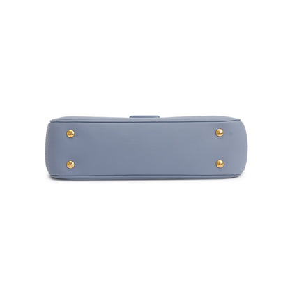 Burberry Medium Blue Trench Calfskin DK88 Top Handle Bag