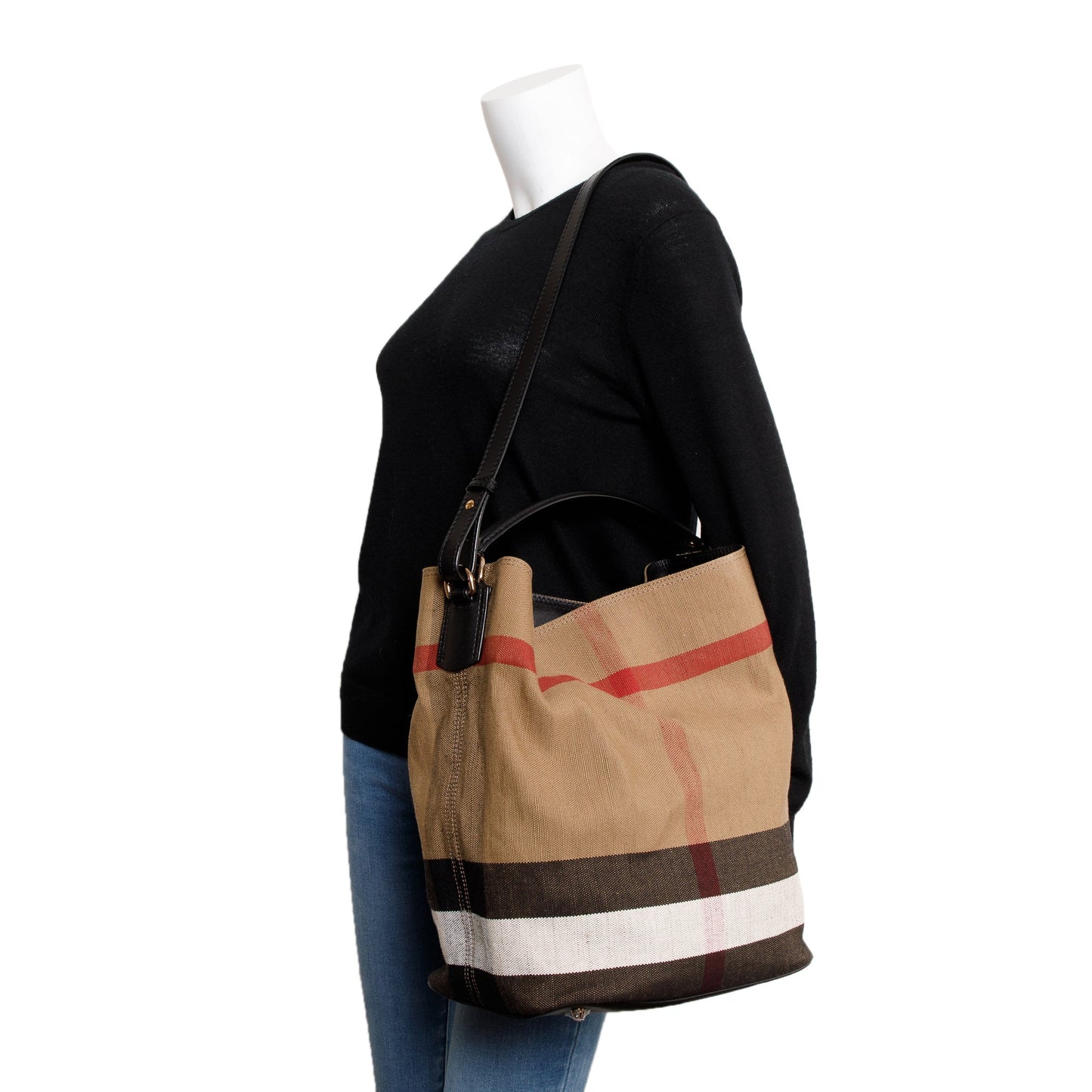 Burberry Mega Check Medium Ashby Hobo Bag