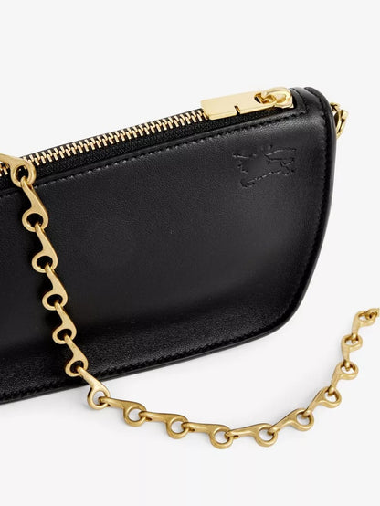 BURBERRY MICRO SHIELD LAMBSKIN LEATHER SHOULDER BAG