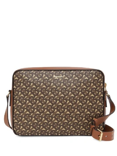 BURBERRY MONOGRAM COATED CANVAS CALFSKIN KNIGHT MESSENGER BAG