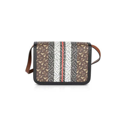 Burberry Monogram E-Canvas Small TB Flap Crossbody Bag