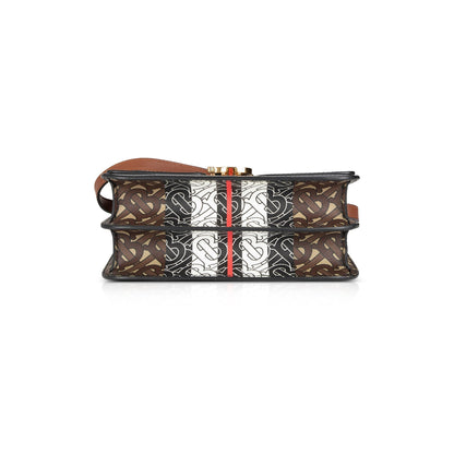 Burberry Monogram E-Canvas Small TB Flap Crossbody Bag