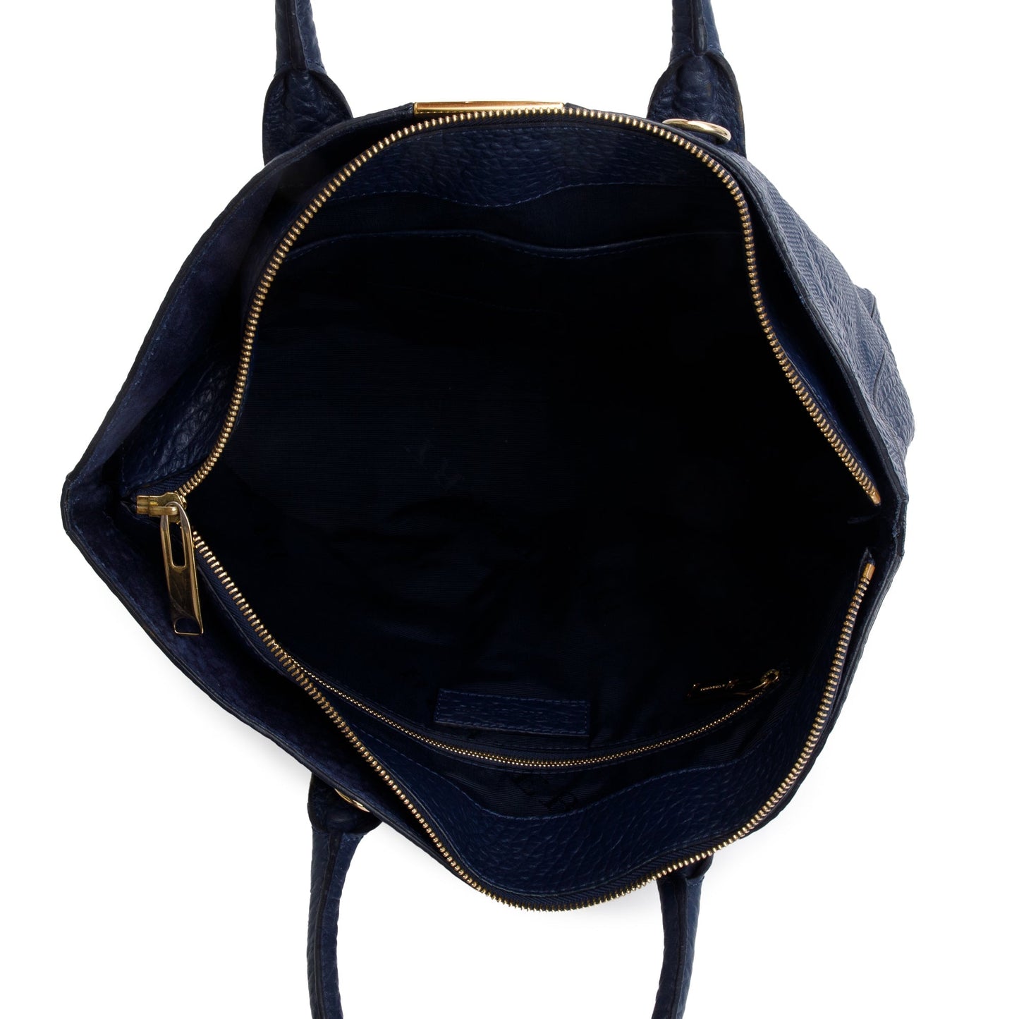 Burberry Navy Check Embossed Heritage Grain Leather Dewsbury Tote