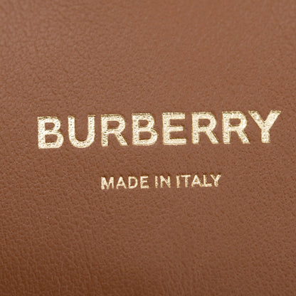 Burberry Neutral Canvas and Brown Leather Medium Pocket Bag