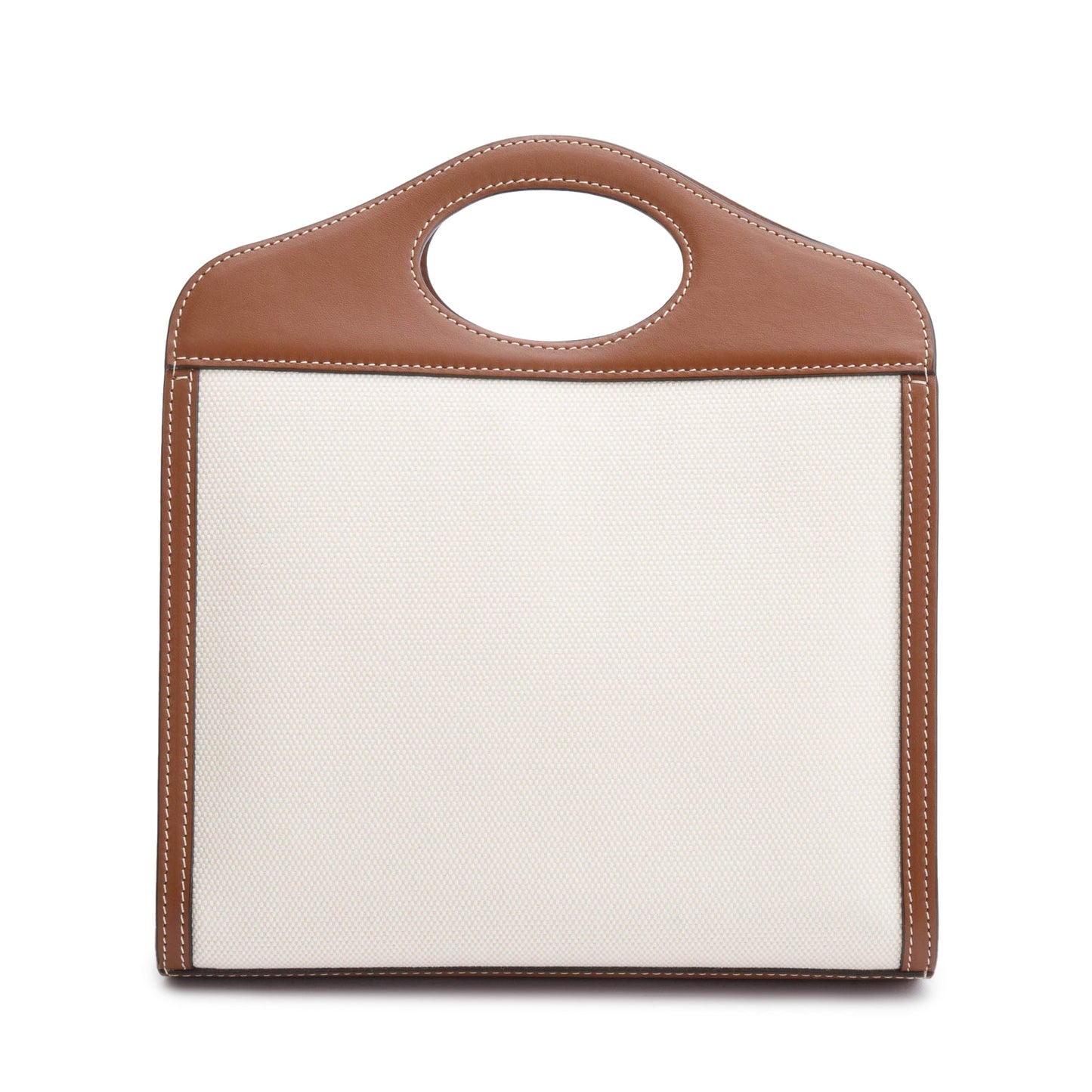 Burberry Neutral Canvas and Brown Leather Mini Pocket Bag